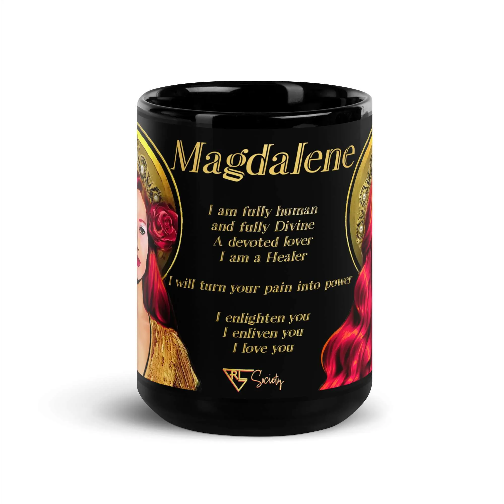 Mary Magdalene Black Mug, 15oz - Image 4