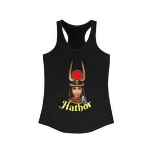 Vintage Hathor Racerback Tank, Egyptian Goddess Top, Women's Workout Apparel, Summer Fashion, Unique Gift for Her