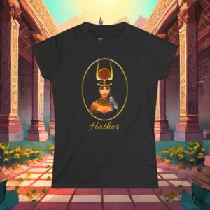 Egyptian Goddess Hathor Portrait Tee — Women's Softstyle T-Shirt