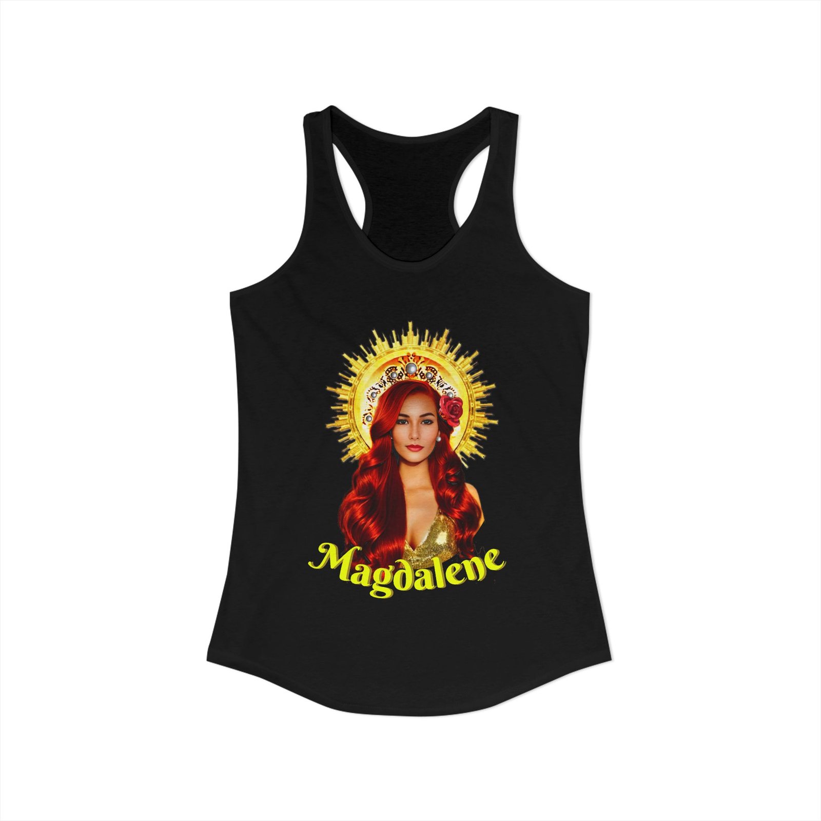 Vintage Mary Magdalene Racerback Tank, Goddess Top, Women's Workout Apparel, Summer Fashion, Unique Gift for Her