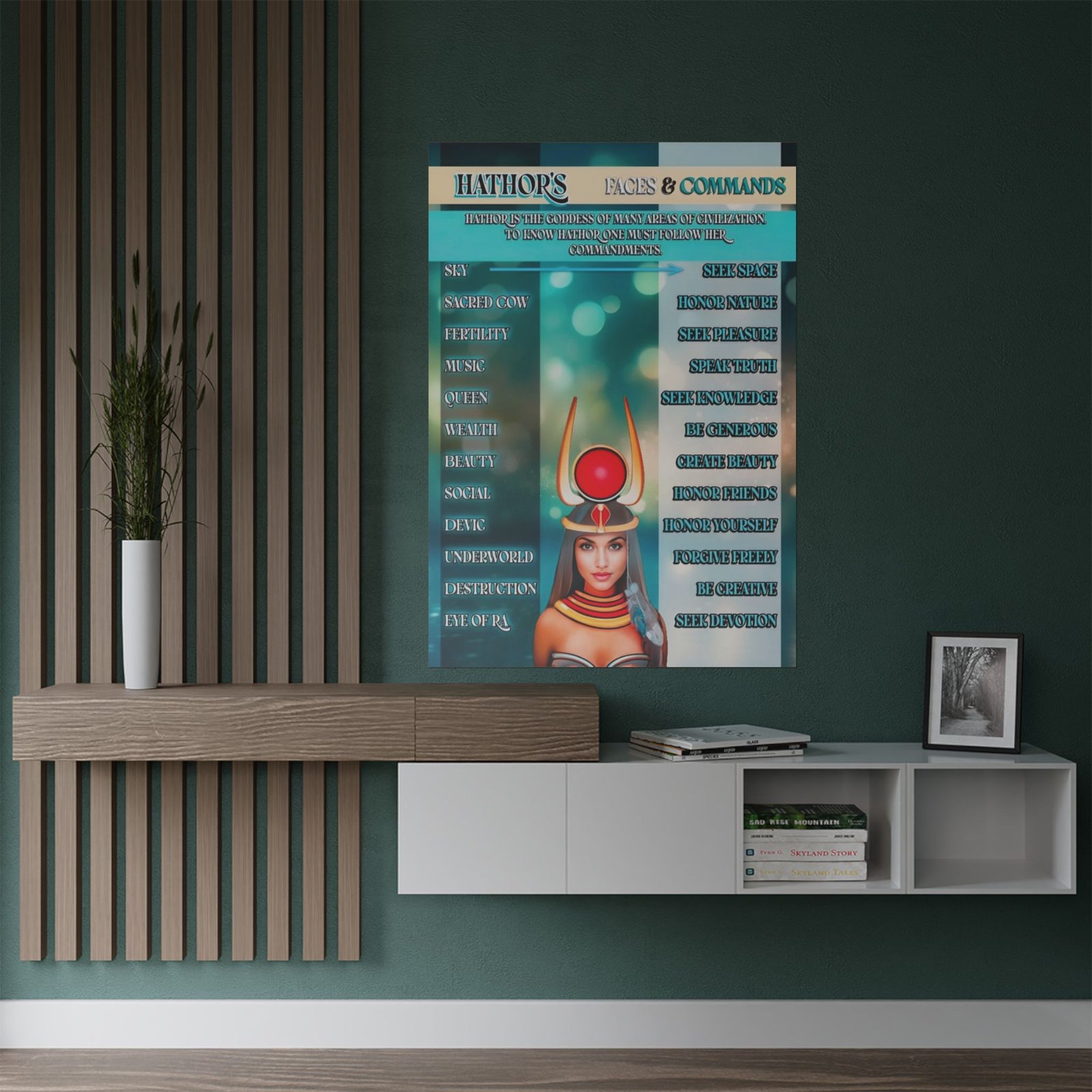 Hathor's Faces and Commands Satin Poster – Egyptian Goddess Inspirational Wall Art - Image 7