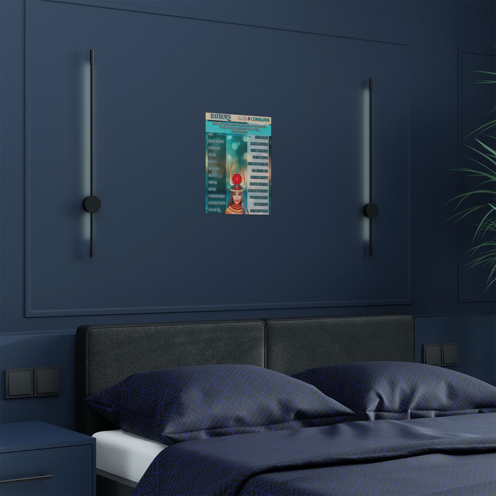 Hathor's Faces and Commands Satin Poster – Egyptian Goddess Inspirational Wall Art - Image 4