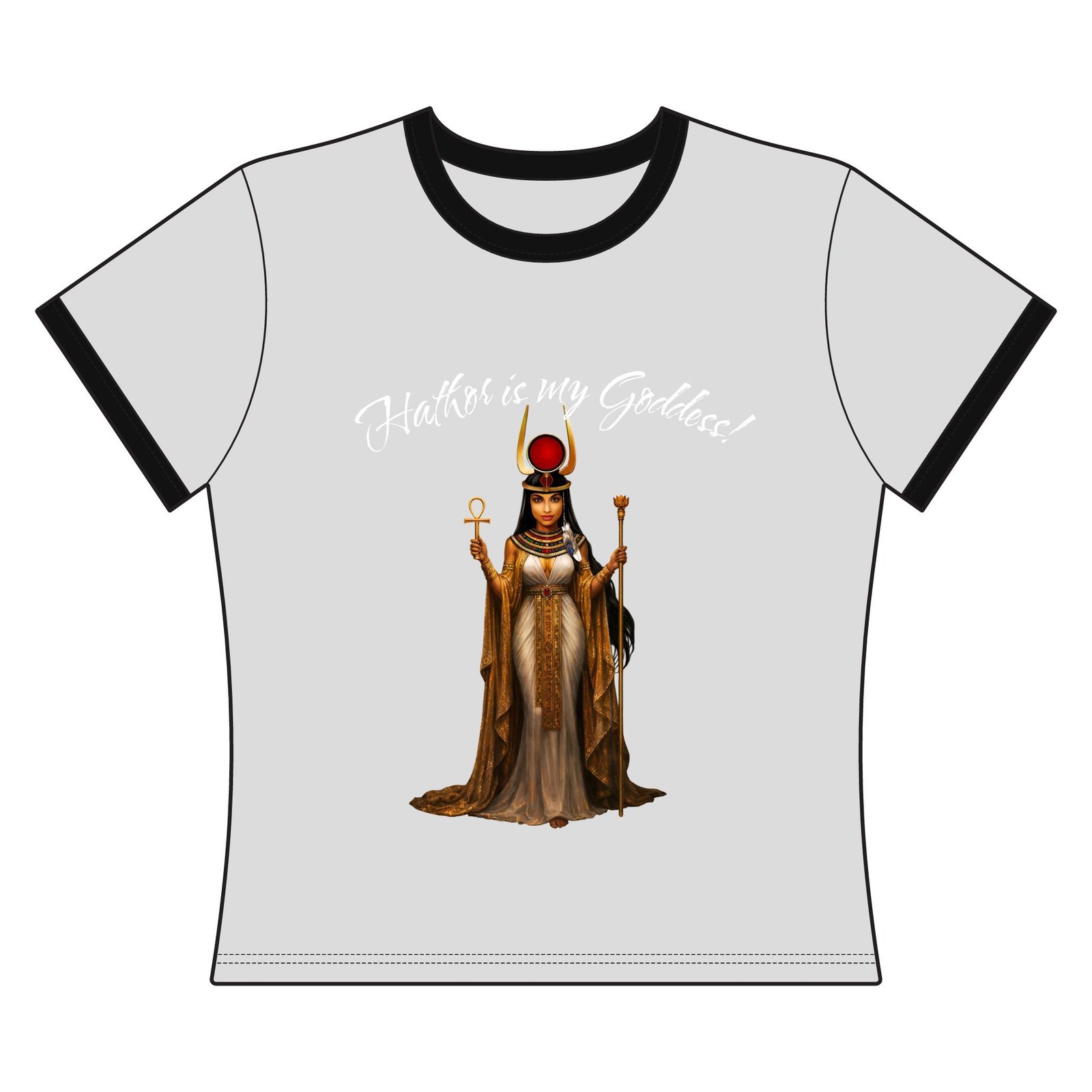 Hathor Is My Goddess Ringer Tee - Image 3